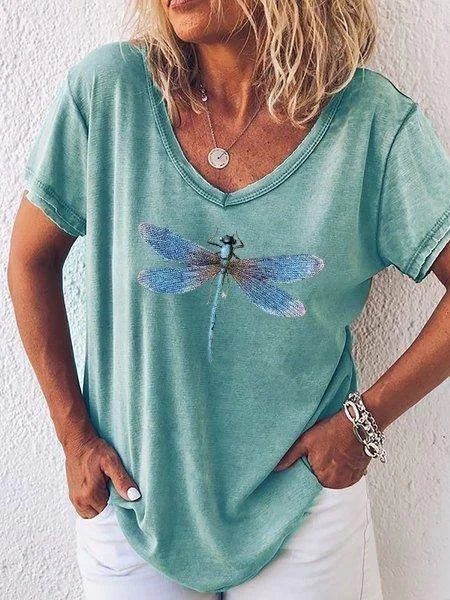 Esther | Soft Cotton Dragonfly Print Tee view 4