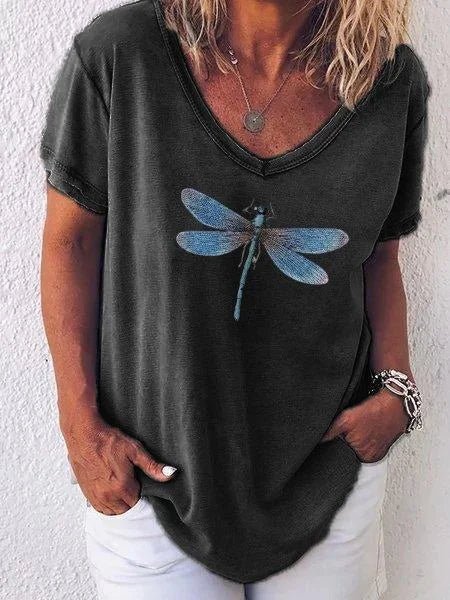 Esther | Soft Cotton Dragonfly Print Tee view 5