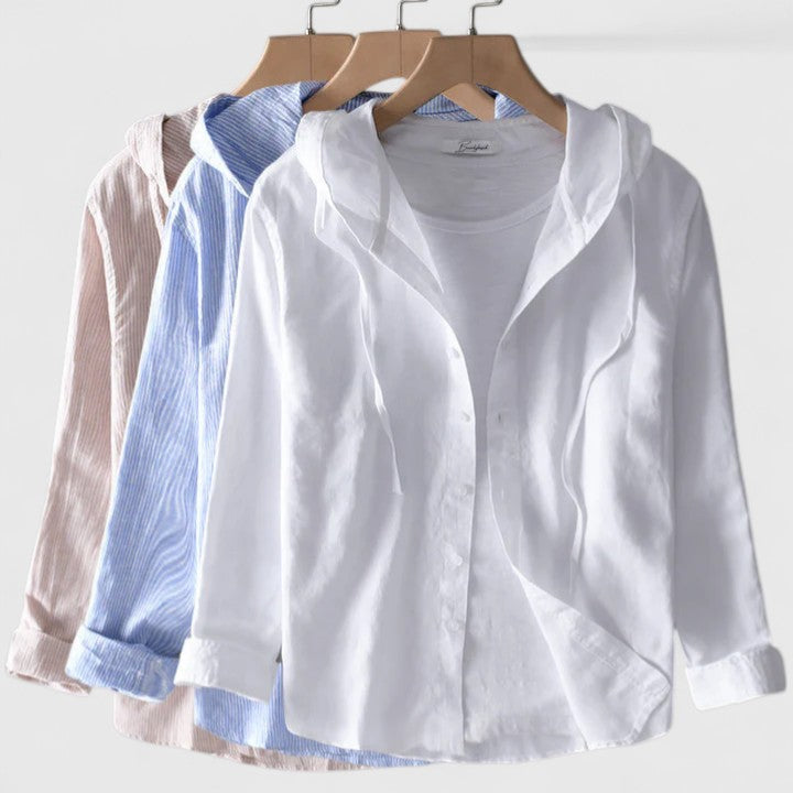 Marisol | Relaxed Chic Hooded Blouse view 2