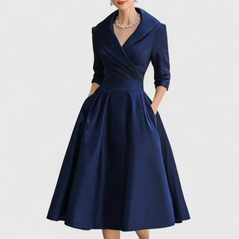 Ismene | V-Neck Flared Midi Dress