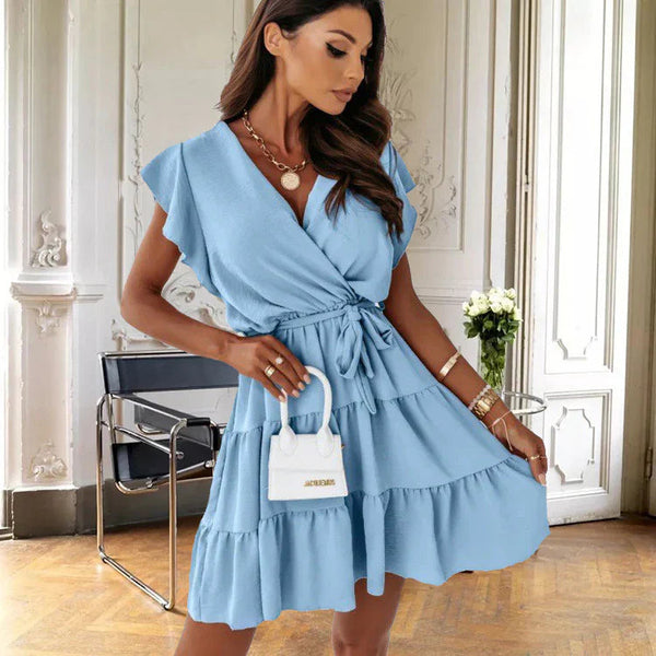 Madeline | Women's Soft Fabric Wrap Mini Dress