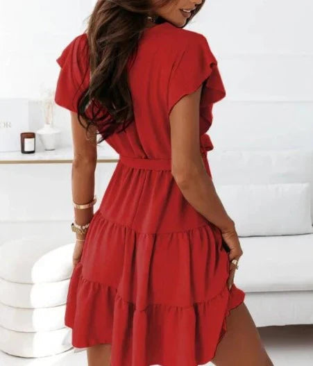 Madeline | Women's Soft Fabric Wrap Mini Dress view 7