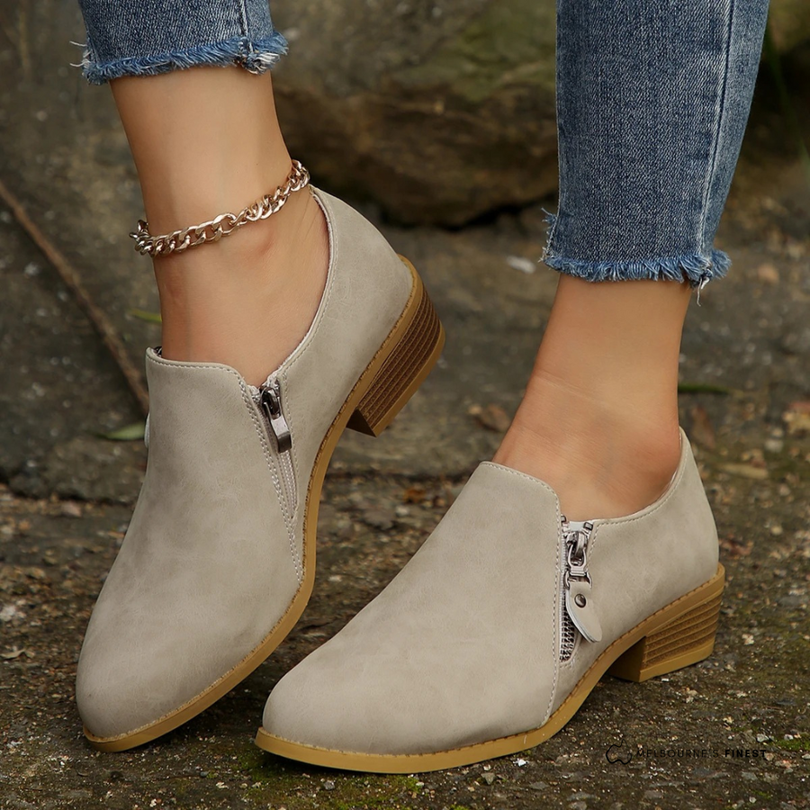 Morvenna | Zip-Up Faux Suede Boots view 1