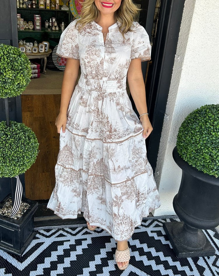 Janice | Toile Maxi Dress view 2