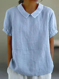 Chelsea | Soft Linen-Look Short Sleeve Blouse