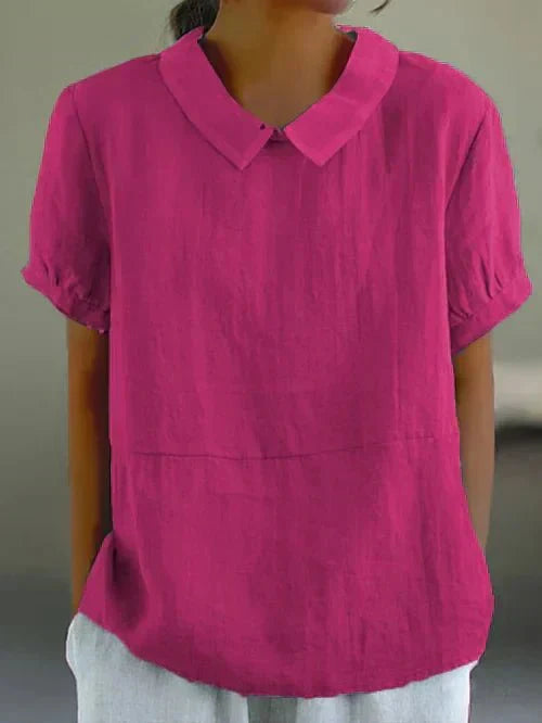 Chelsea | Soft Linen-Look Short Sleeve Blouse view 6