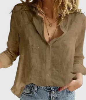 Thessaly | Soft Linen-Blend Button-Down Shirt view 4