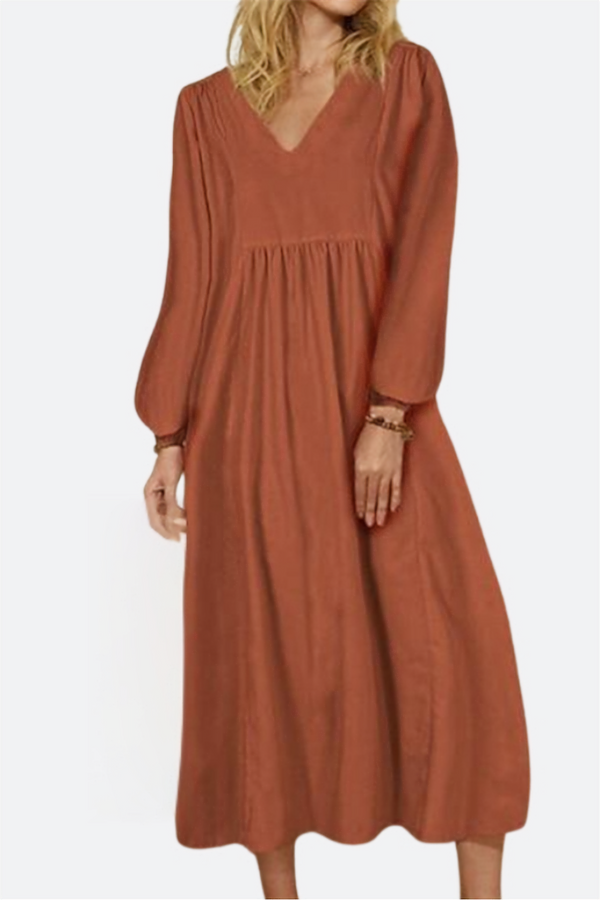 Candice | Soft Terracotta Midi Dress