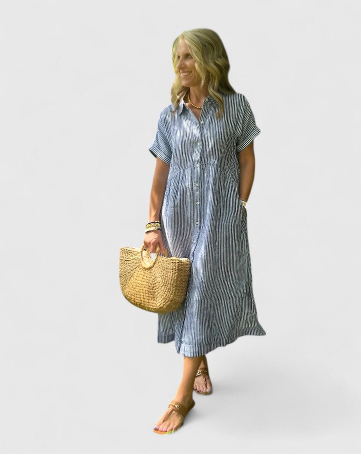 Blair | Soft Vertical Stripe Maxi Dress view 2