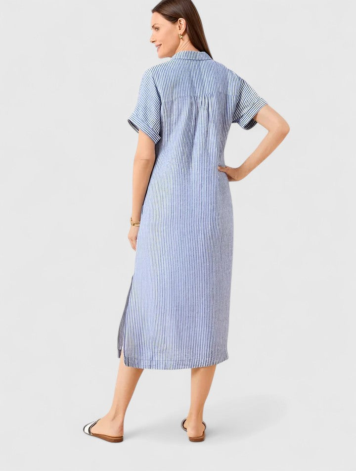 Blair | Soft Vertical Stripe Maxi Dress view 4