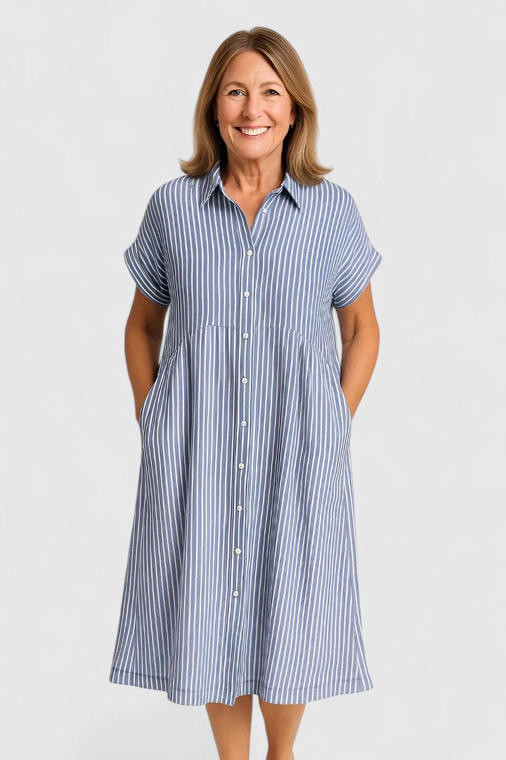 Blair | Soft Vertical Stripe Maxi Dress view 6