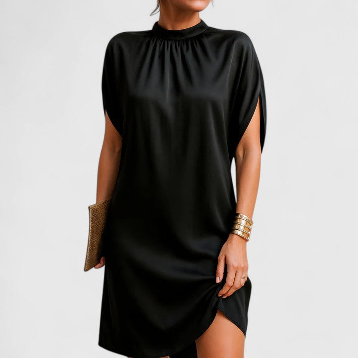 Women's Solid Color Elegant Dress | Timeless V-Neck Sophisticated Style 0
