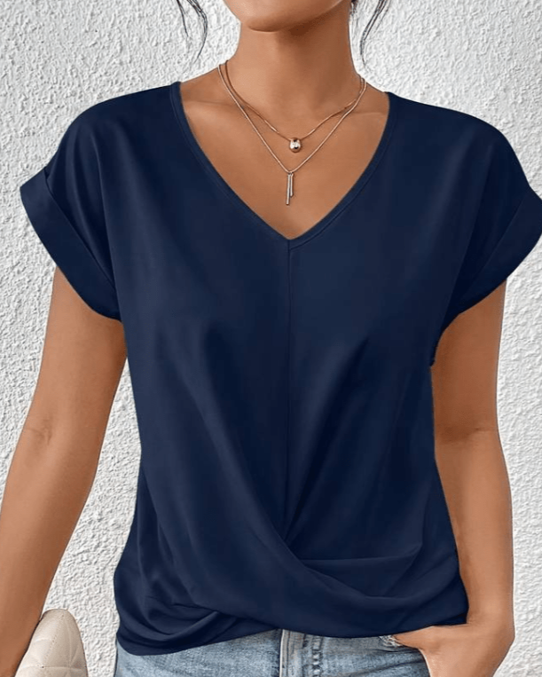 Gwendolyn | Twist Front Viscose Top view 2