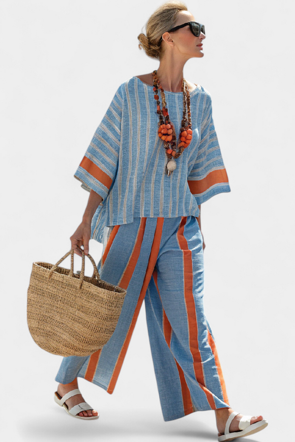 Brianna | Striped Linen Two-Piece Set