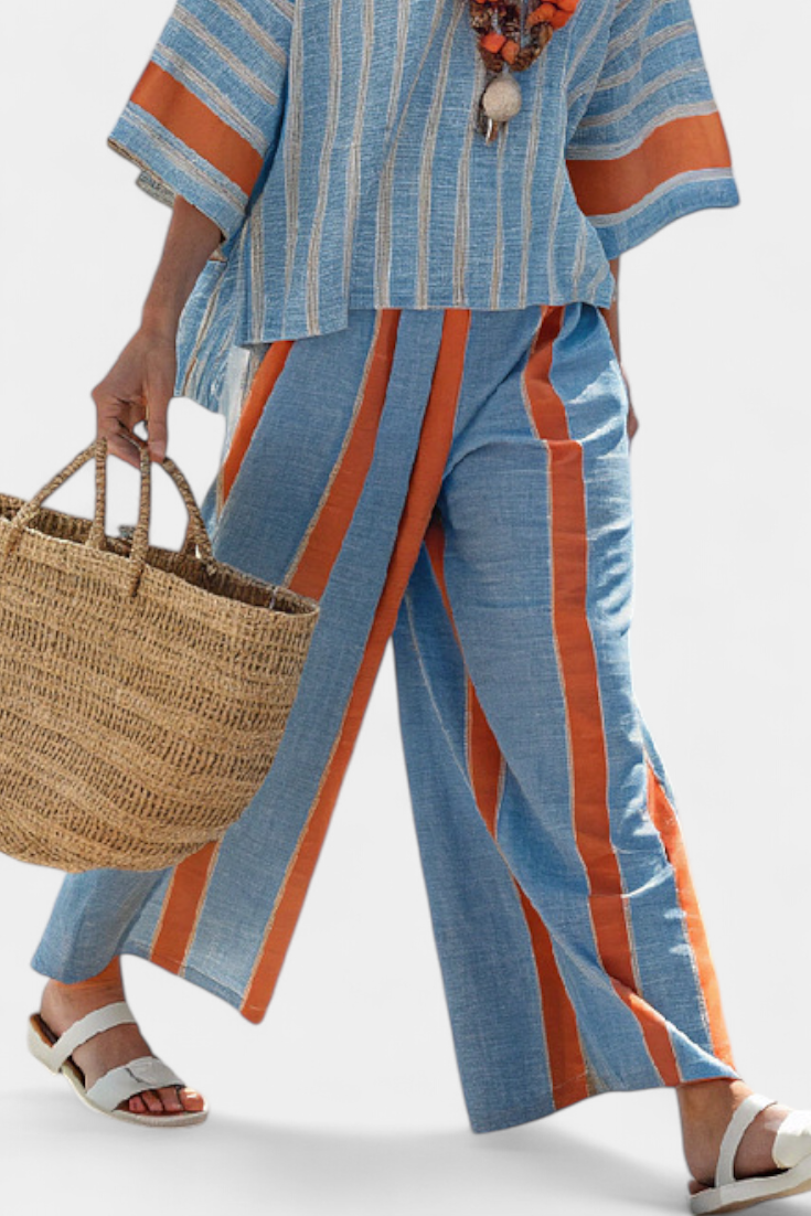 Brianna | Striped Linen Two-Piece Set view 4
