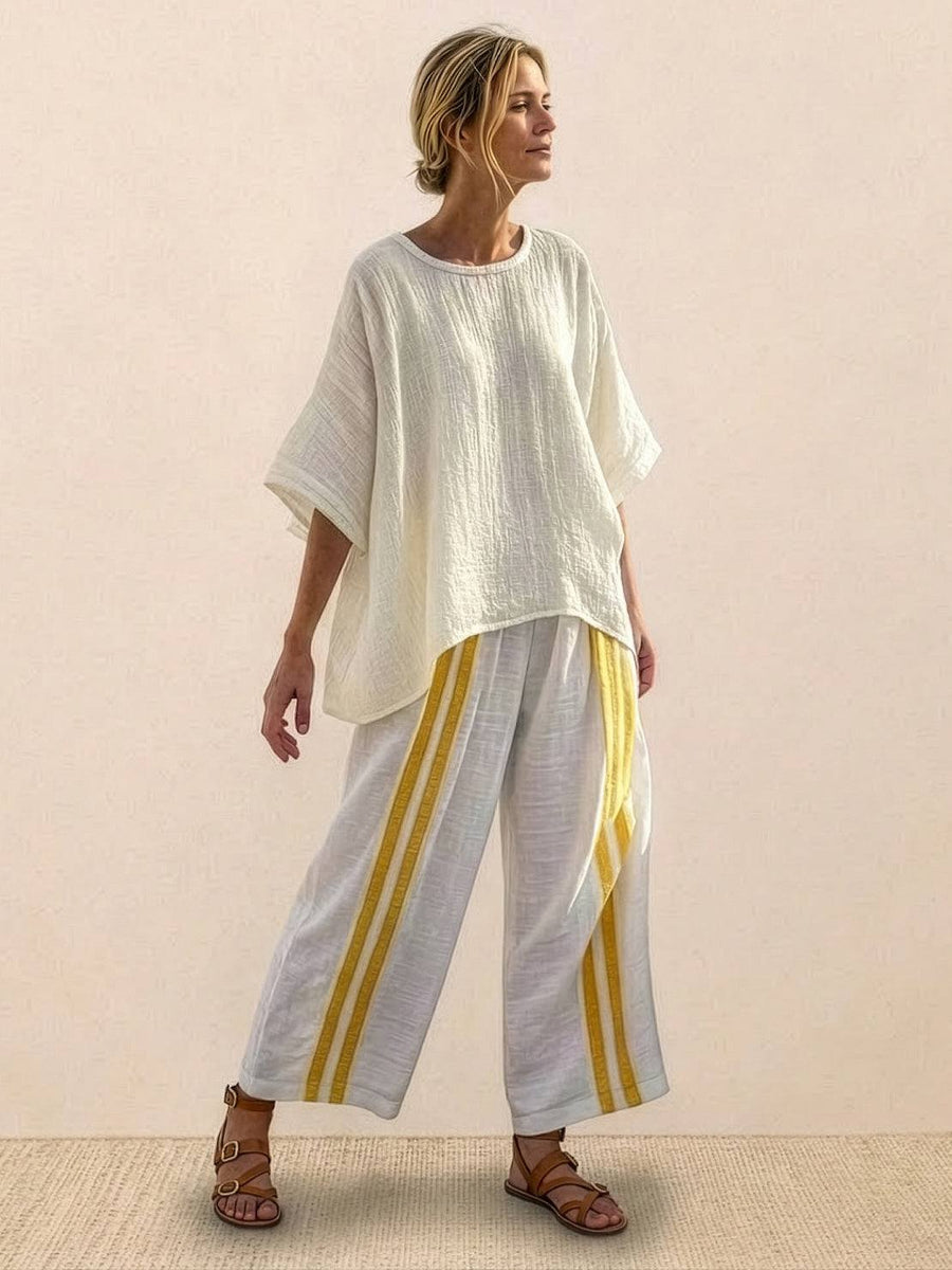 Carmen | Striped Linen Two-Piece Set view 12