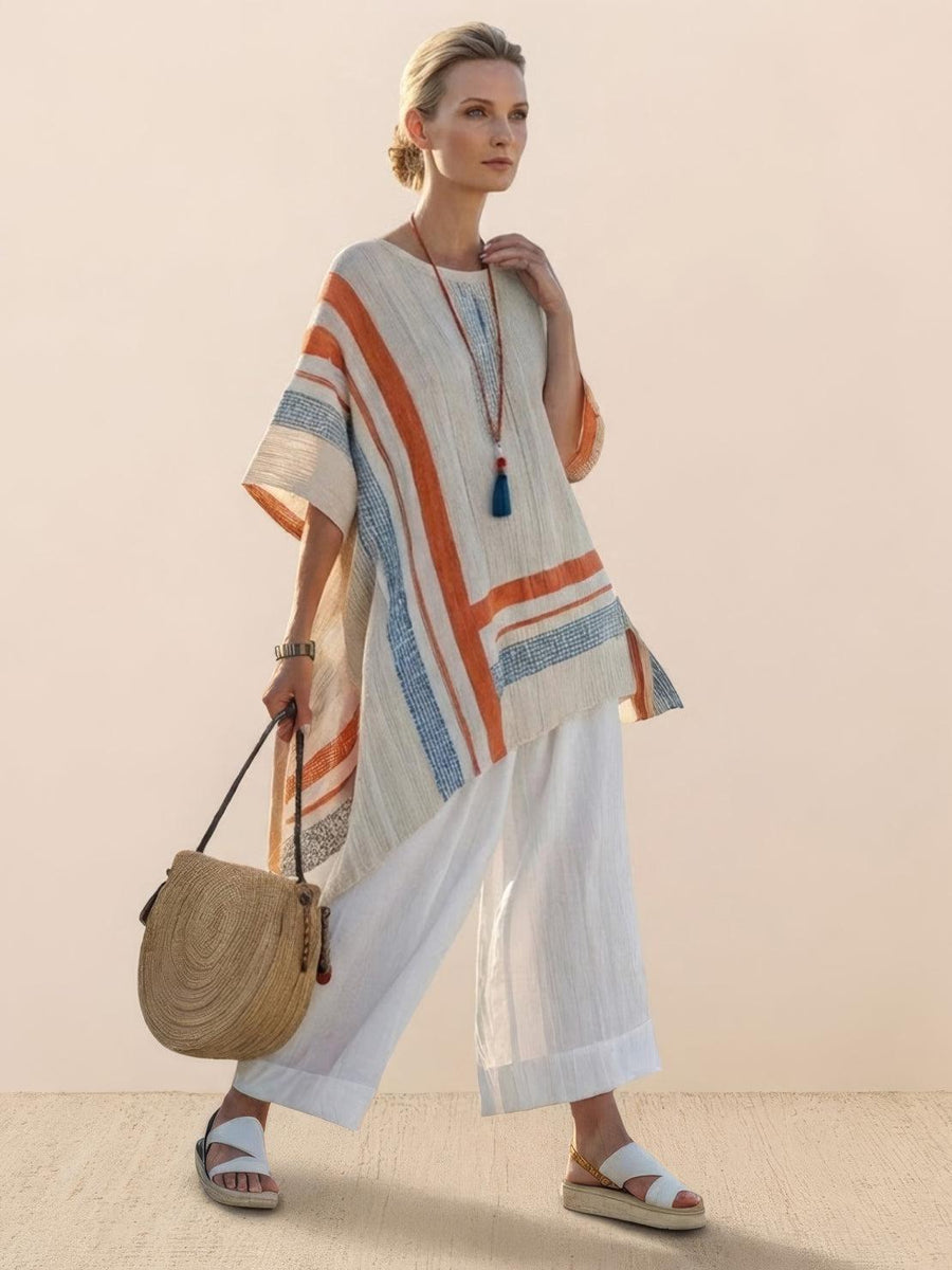 Carmen | Striped Linen Two-Piece Set view 14