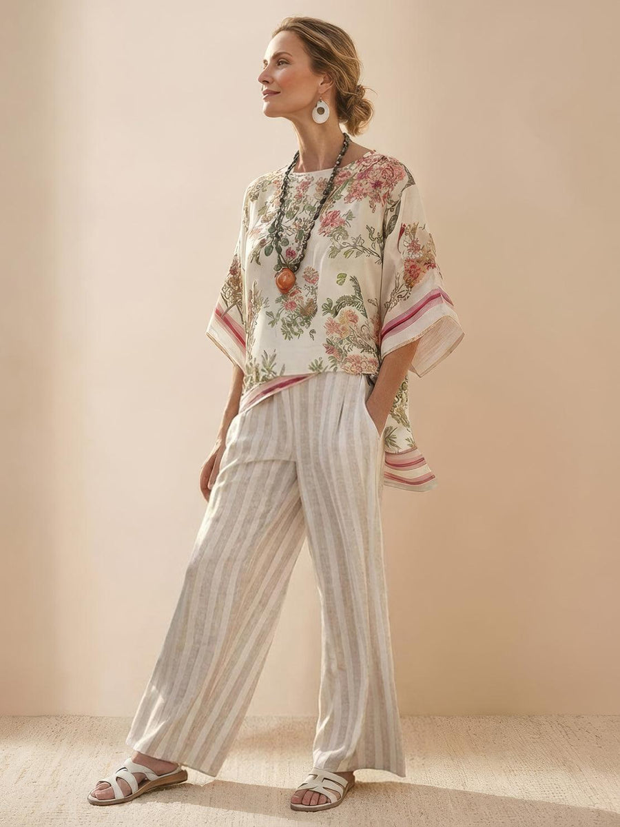 Carmen | Striped Linen Two-Piece Set view 3