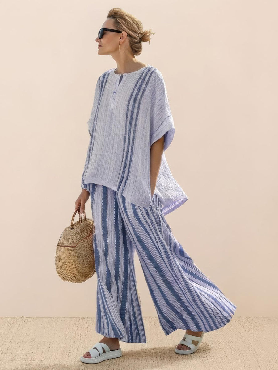 Carmen | Striped Linen Two-Piece Set view 5