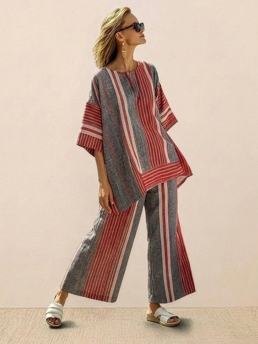 Carmen | Striped Linen Two-Piece Set view 7