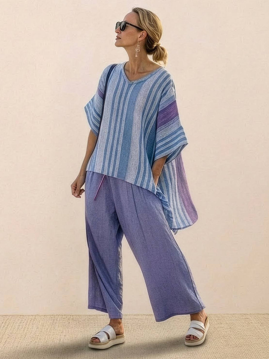 Carmen | Striped Linen Two-Piece Set view 8