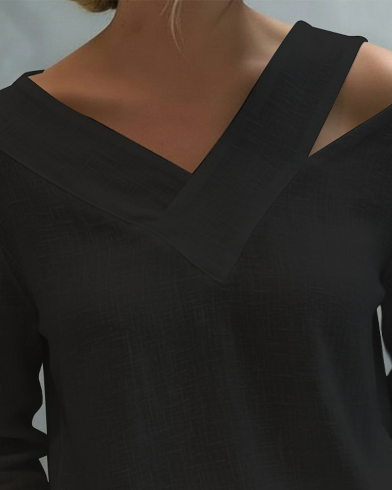 Scarlett | Women's Stylish Asymmetric V-Neck Top view 6