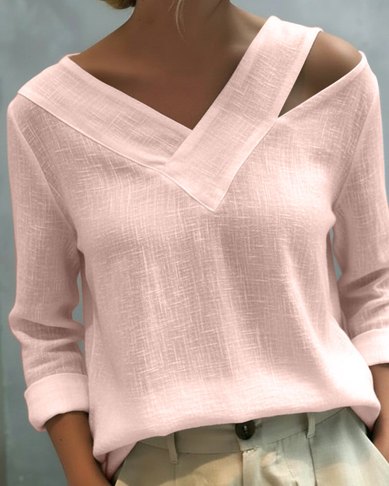 Scarlett | Women's Stylish Asymmetric V-Neck Top view 7