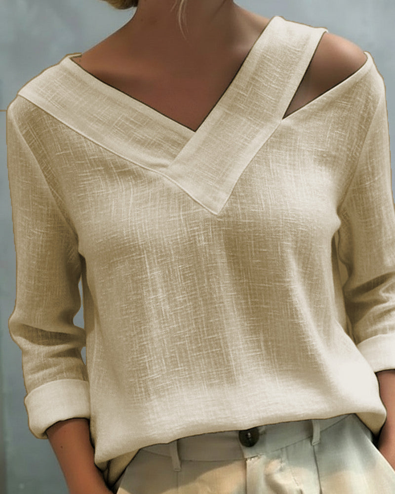 Scarlett | Women's Stylish Asymmetric V-Neck Top view 10
