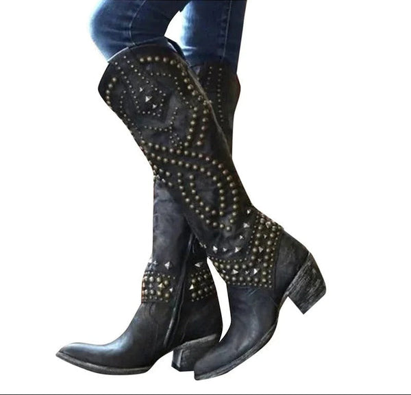 Solange | Pointed-Toe Knee Boots