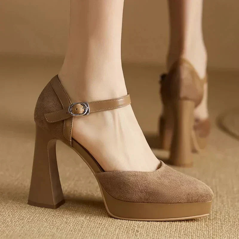 Kaley | Suede Orthopedic Heel Shoes view 2