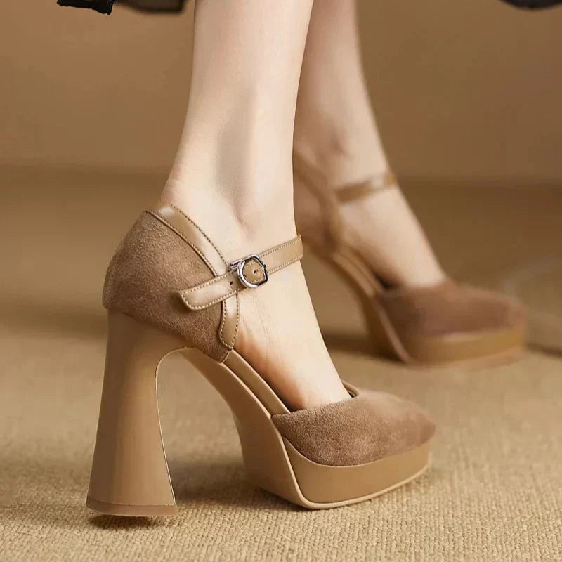 Kaley | Suede Orthopedic Heel Shoes view 4