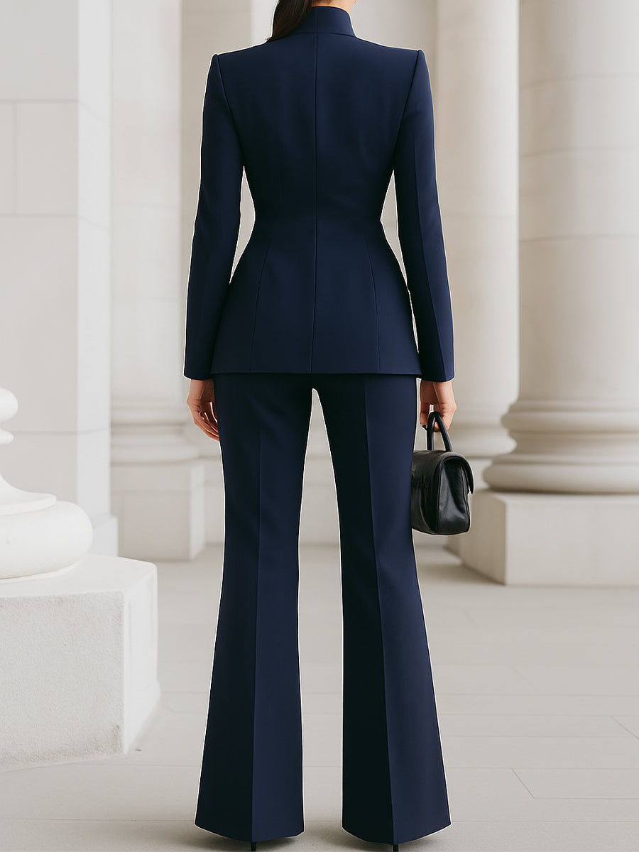 Candice |  Tailored Blazer Suit Set & Wide Leg Pants view 8