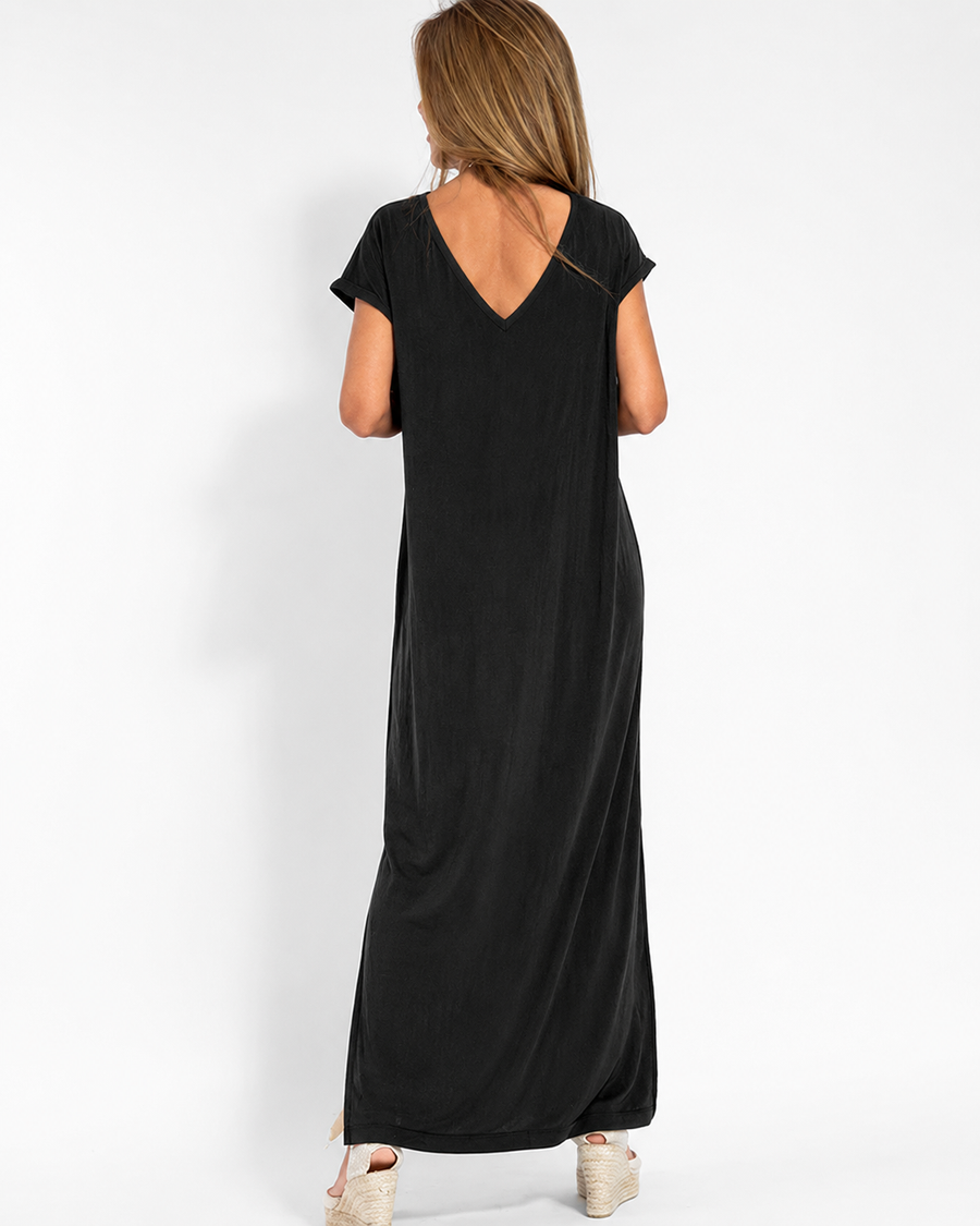 Angela | Terracotta V-Neck Maxi Dress view 5