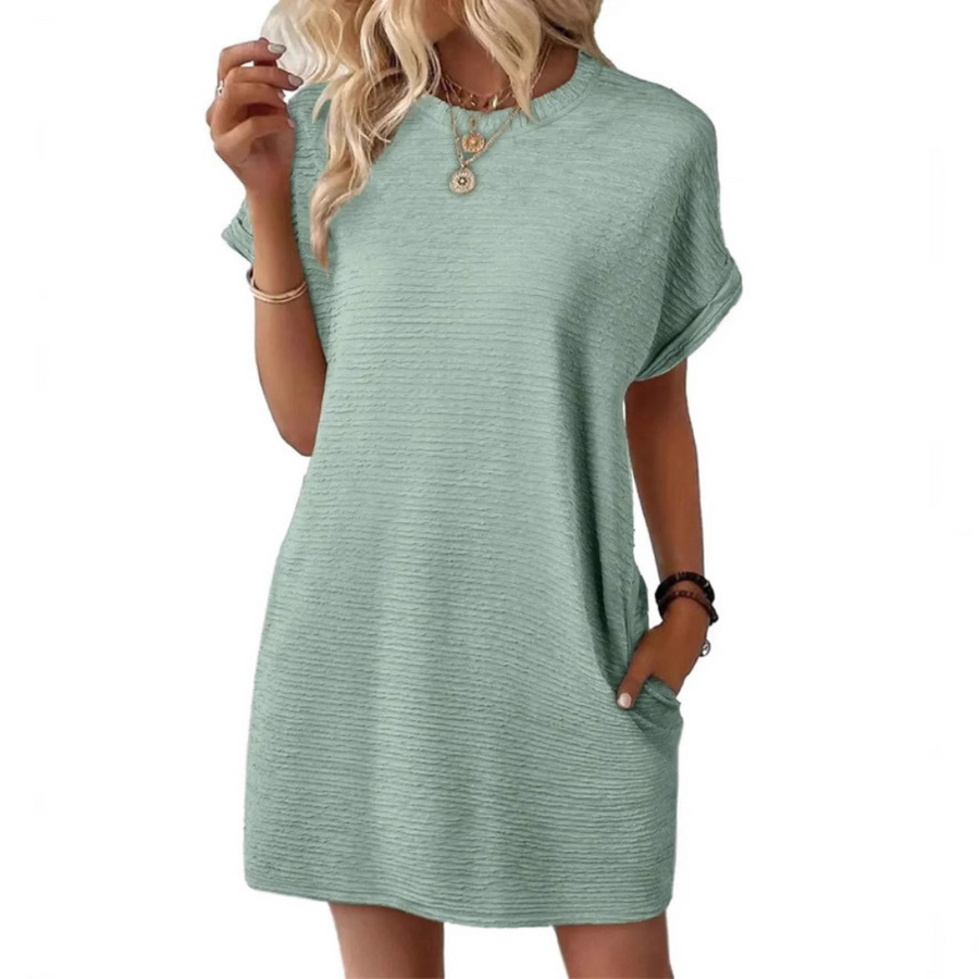 Isabella | Women's Textured Cotton Mini Dress view 3