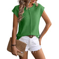 Sophia | Women's Textured Knit Cap Sleeve Top