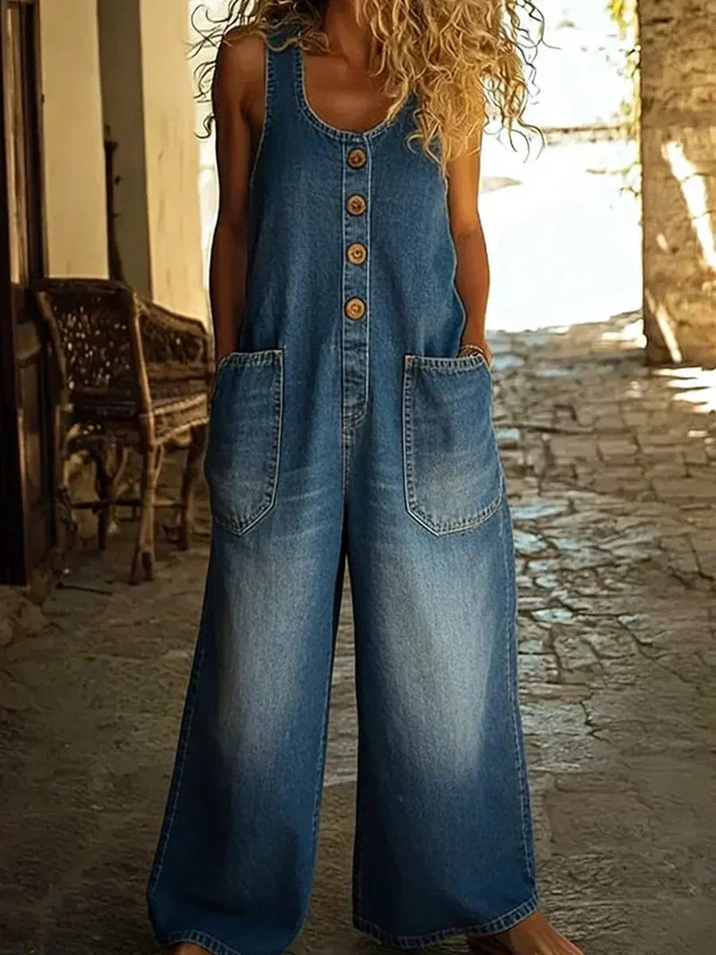 Emily | Women's Vintage-Inspired Cotton Overalls view 2
