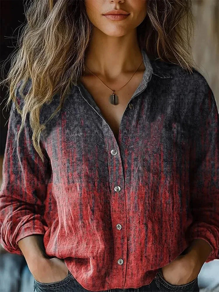 Christina |  Vintage Floral Print Button-Down Shirt