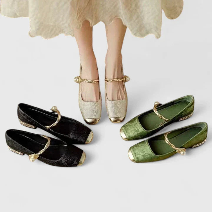 Women's Vintage Leather Mary Jane Shoes | Elegant Comfortable Low Block Heels view 2