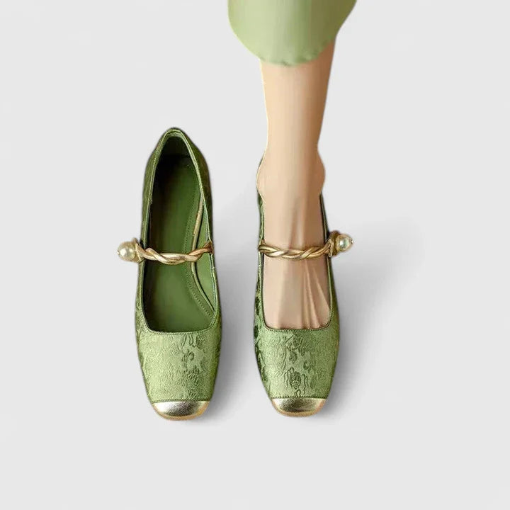 Women's Vintage Leather Mary Jane Shoes | Elegant Comfortable Low Block Heels view 4