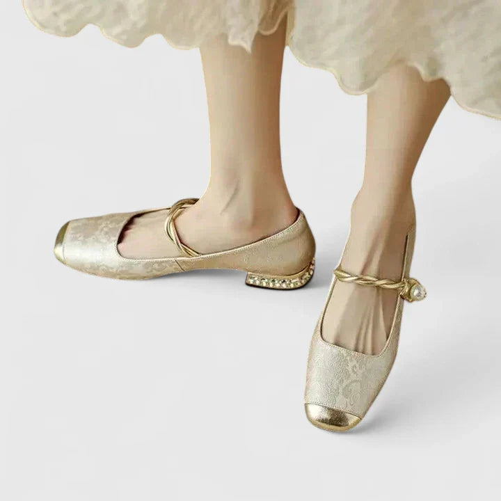 Women's Vintage Leather Mary Jane Shoes | Elegant Comfortable Low Block Heels view 7