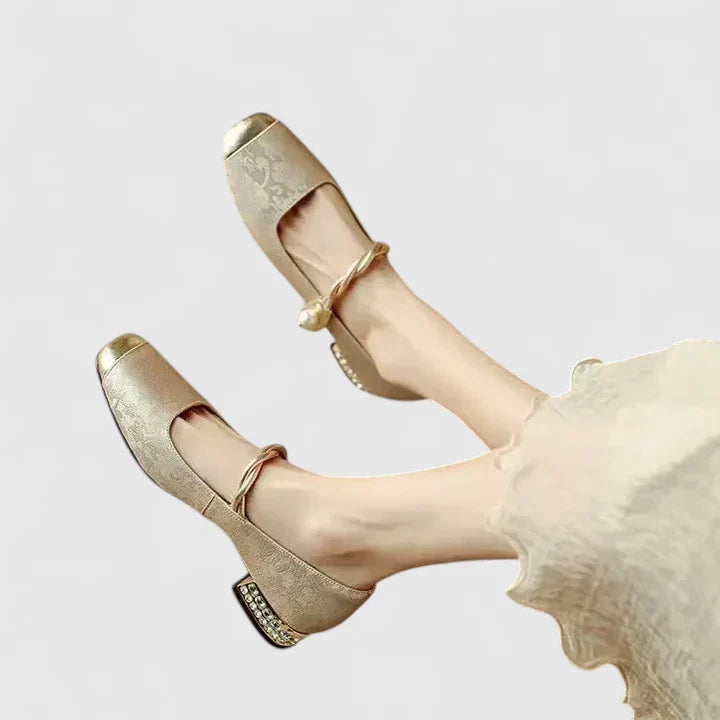 Women's Vintage Leather Mary Jane Shoes | Elegant Comfortable Low Block Heels view 8
