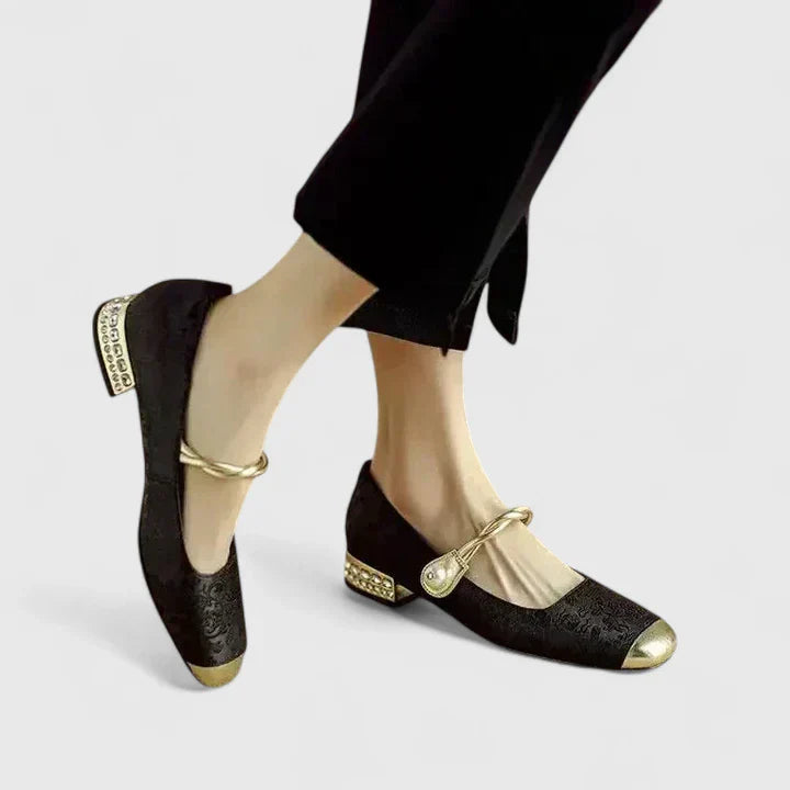 Women's Vintage Leather Mary Jane Shoes | Elegant Comfortable Low Block Heels view 10