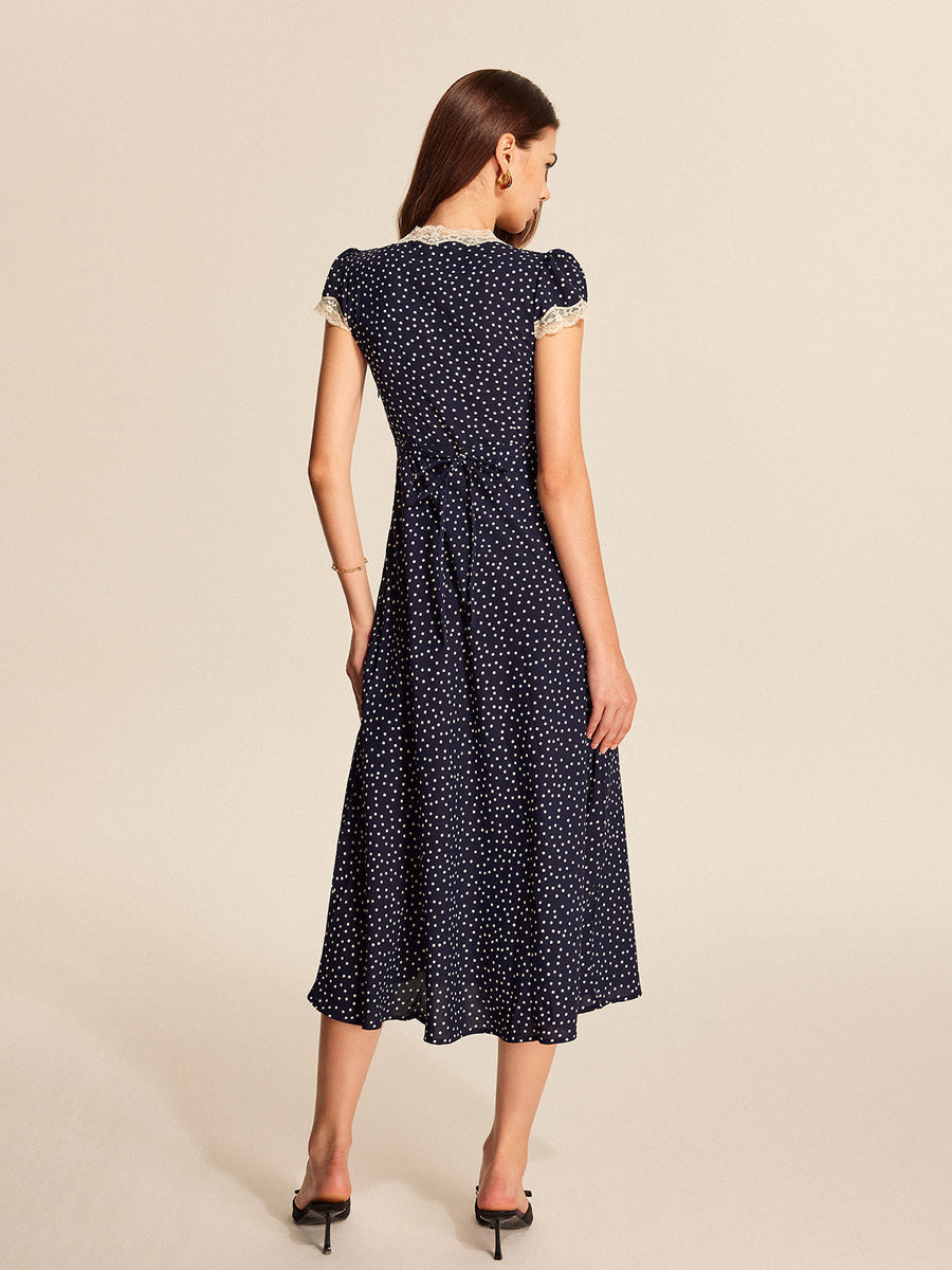 Addison |  Vintage Polka Dot Midi Dress view 6