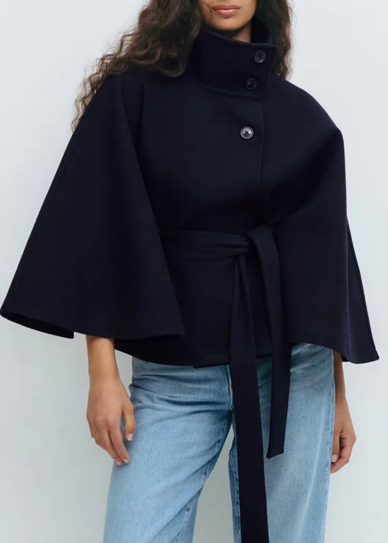 Honor | Women's Cape Coat – Belted High-Neck view 3
