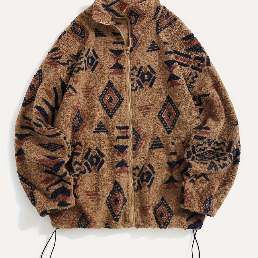 Carmen | Women's Plush Zip Up Jacket – Patterned Cozy Winter Jacket view 16