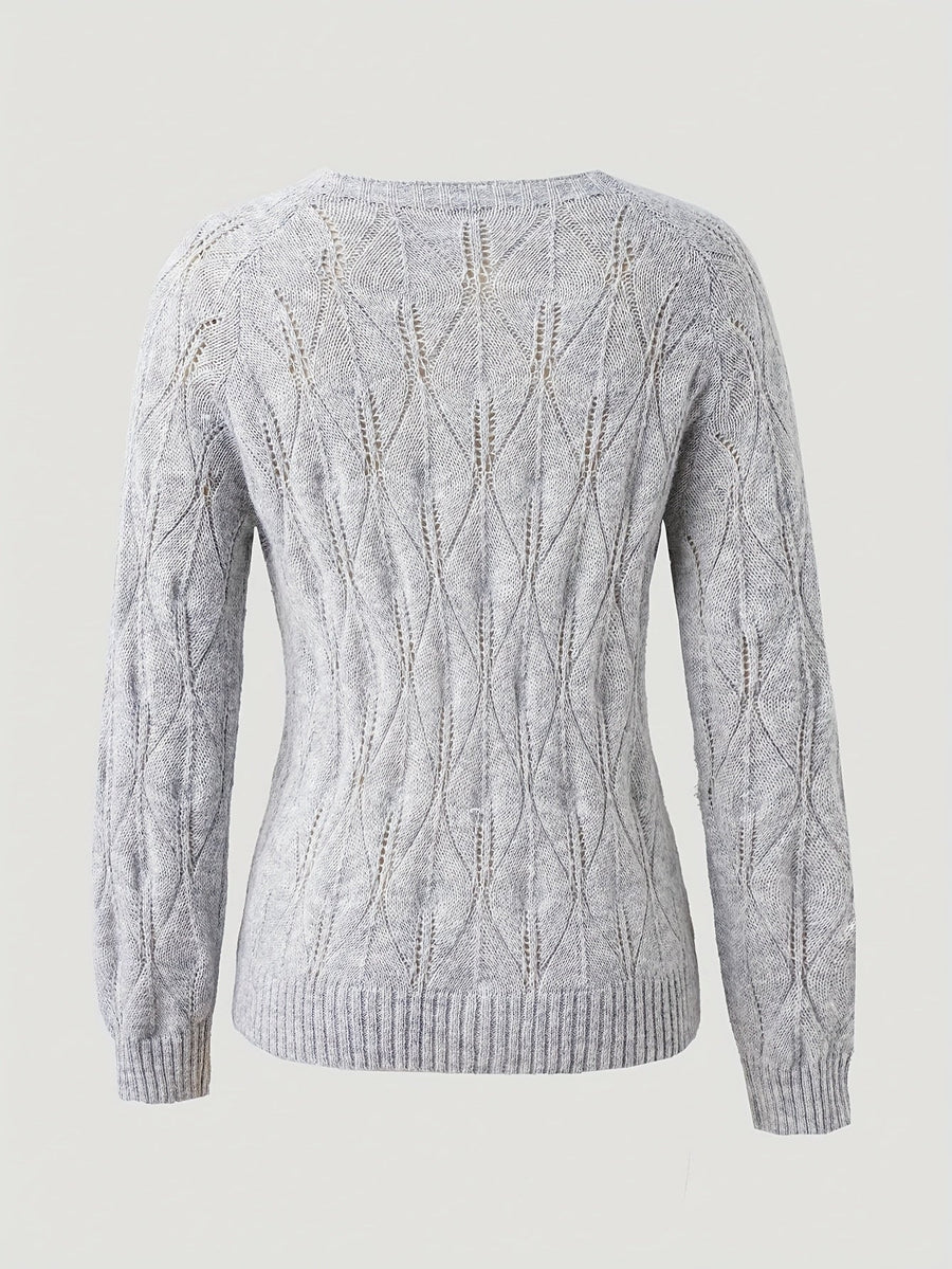 Goldie | Women's Winter Cardigan – Mink-Soft Pearl Button view 10