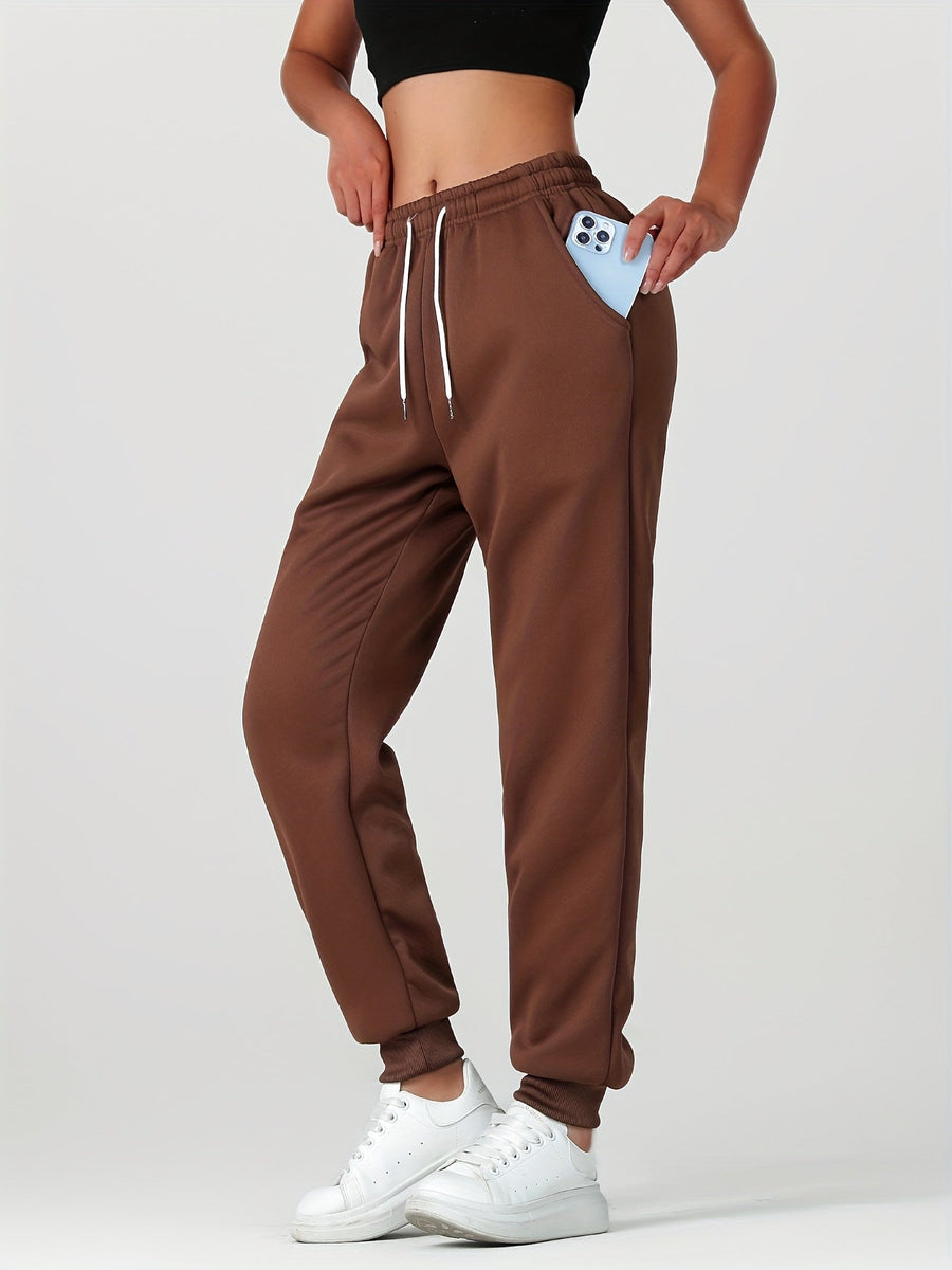 Fiona | Women's Lined Joggers – Cuffed Warm Winter Sweatpants view 22
