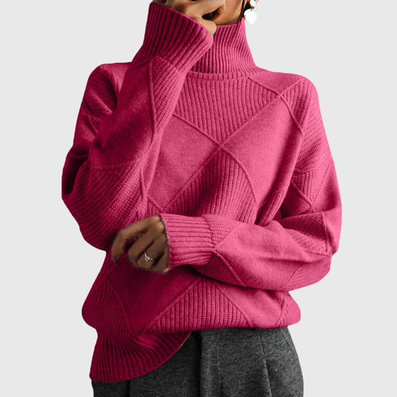 Wrenna | Roll Neck Sweater with Diagonal Seam Detail