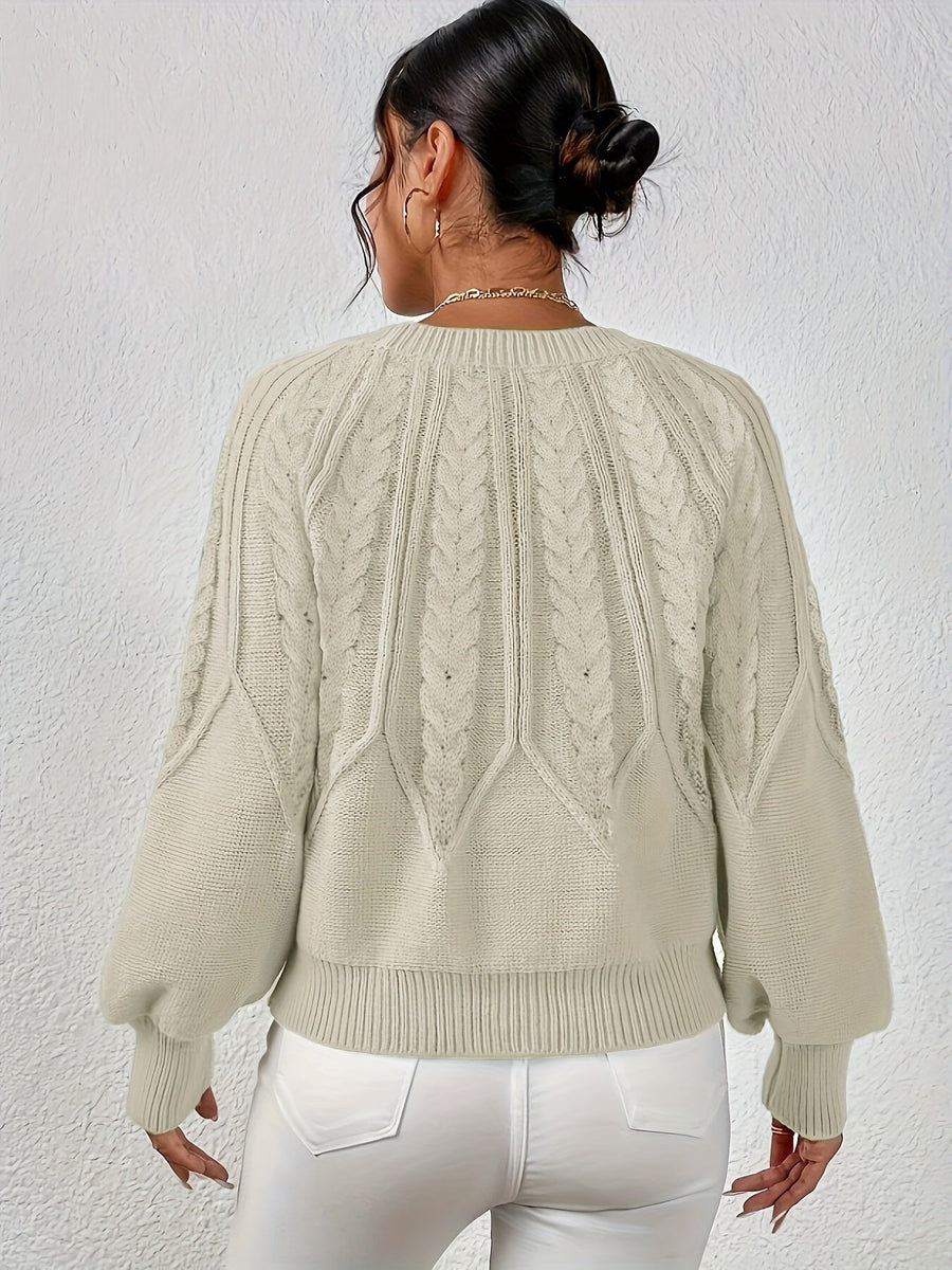 Eleanor | Women's Oversized Cable Knit Sweater – Relaxed Chunky Winter Pullover view 6