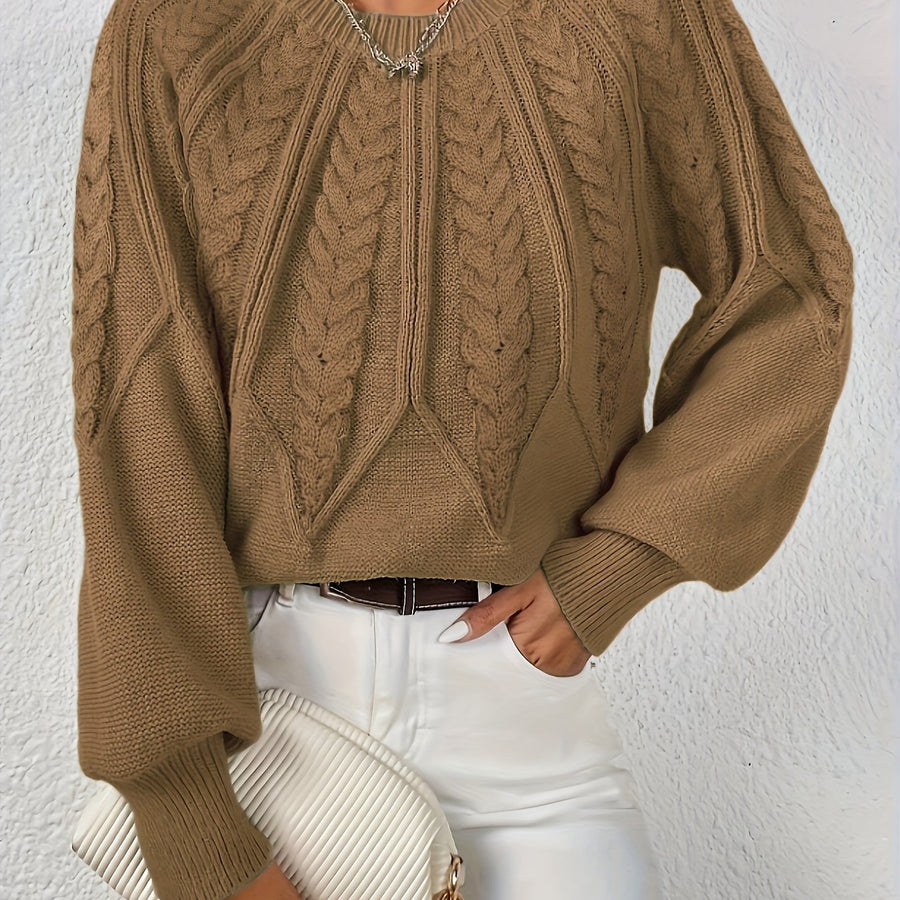 Eleanor | Women's Oversized Cable Knit Sweater – Relaxed Chunky Winter Pullover view 47
